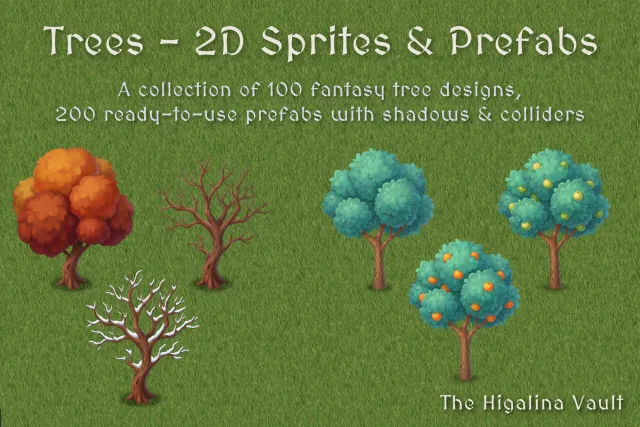 Trees - 100 Fantasy Trees [2D Sprites & Prefabs]
