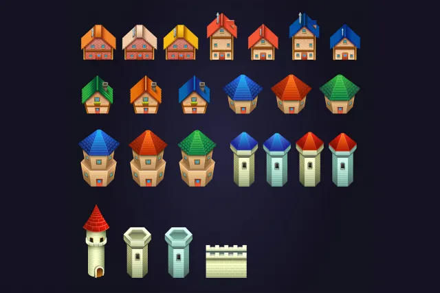 Free Medieval Buildings & Objects Pack 2D