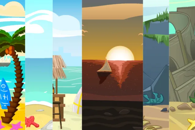 2D-Ocean theme Parallax Background