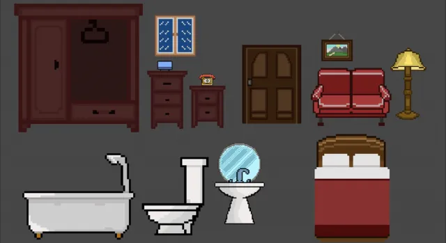 2D Pixel-art Town Environment kit FREE