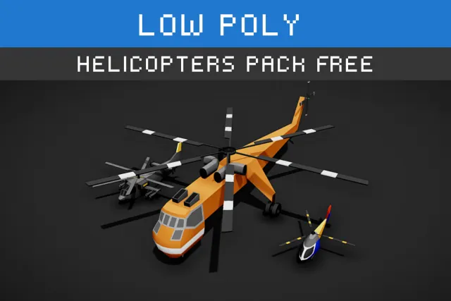 Low Poly Helicopters Pack Free
