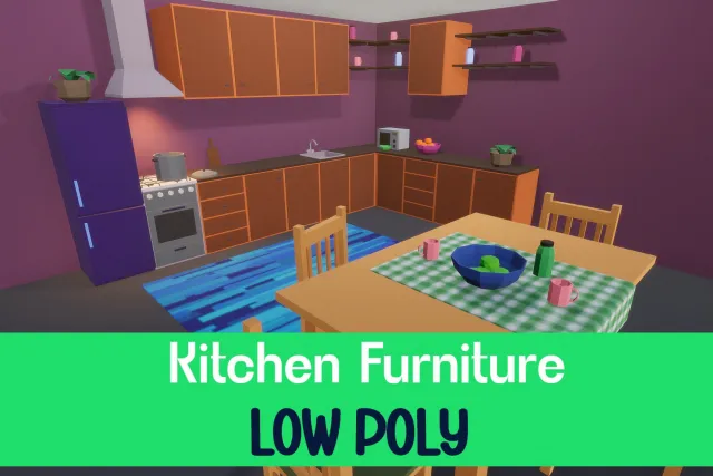 Low Poly Kitchen Furniture
