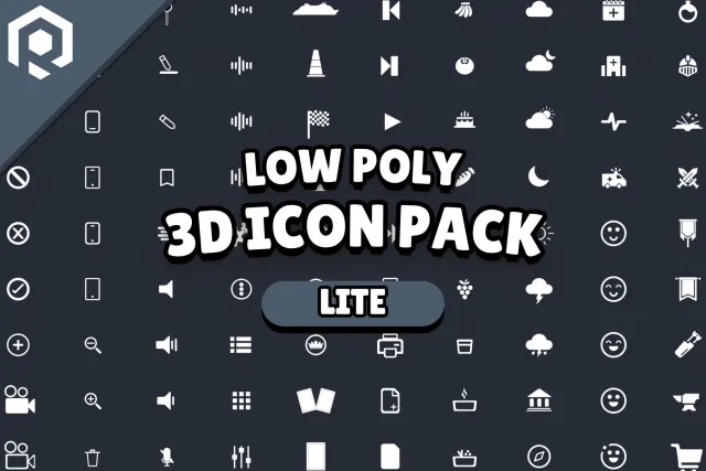 Low Poly 3D Icons - Pack Lite