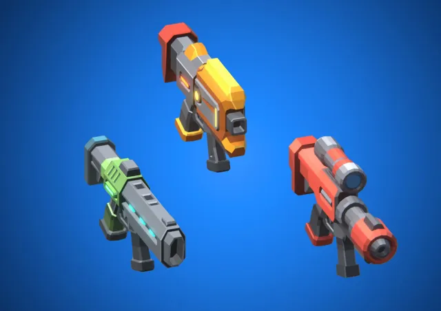 FREE Low Poly Sci-Fi Energy Blasters Demo – Sector Beta / Cosmic Retro