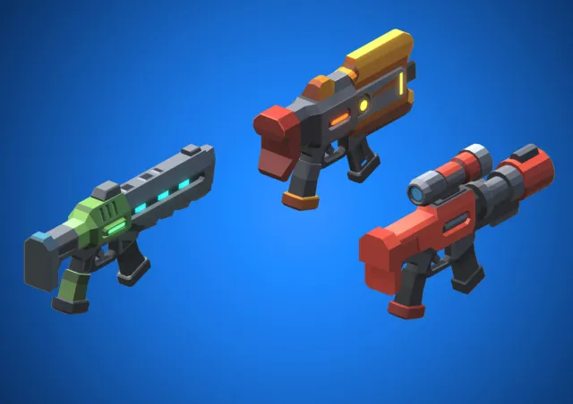 FREE Low Poly Sci-Fi Energy Blasters Demo – Sector Beta / Cosmic Retro