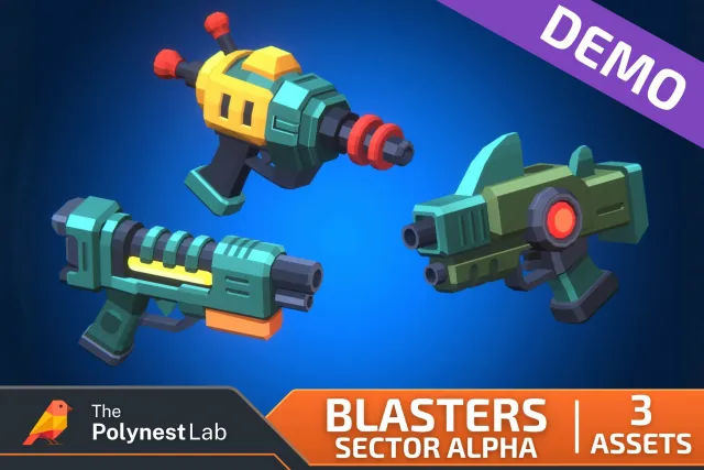 FREE Low Poly Sci-Fi Energy Blasters Demo / Cosmic Retro