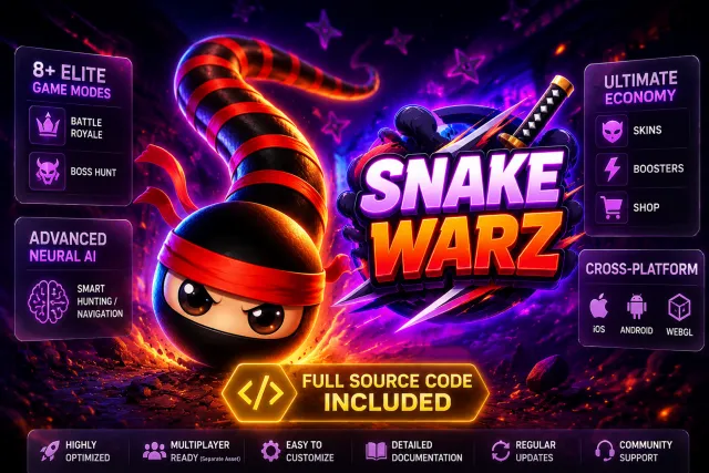 Snake Warz IO - Ultimate Framework for Slither, Worm, Agar and Mosquito Games