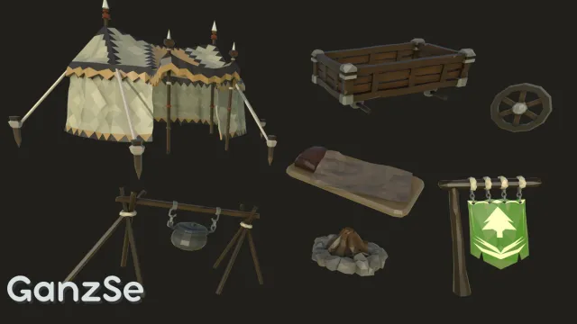GanzSe FREE Camping - Fantasy Low Poly Props