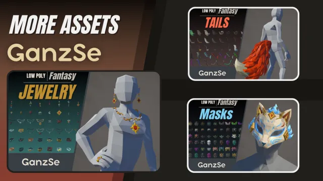 GanzSe FREE Character Accessories - Fantasy Low Poly Pack