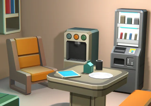 FREE Low Poly Sci-Fi Mess Hall Environment Demo / Cosmic Retro