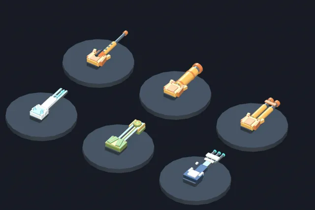 Stylized Vehicle Weapons - 6 Free Starter Models