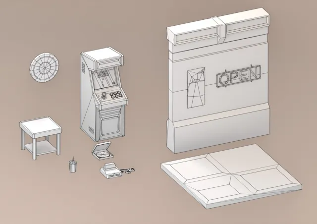 FREE Low Poly Sci-Fi Recreation Room Environment Demo / Cosmic Retro