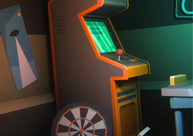 FREE Low Poly Sci-Fi Recreation Room Environment Demo / Cosmic Retro