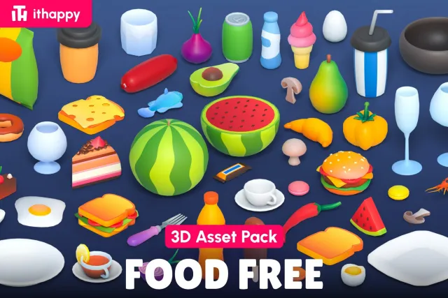 Food FREE - Low Poly 3D Models Pack