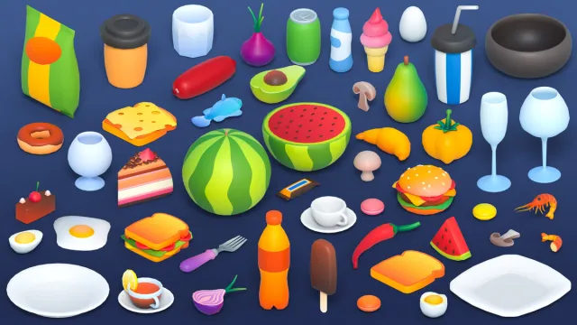 Food FREE - Low Poly 3D Models Pack