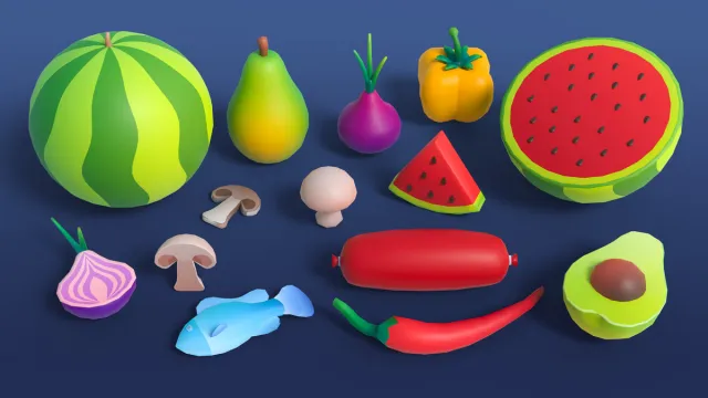 Food FREE - Low Poly 3D Models Pack