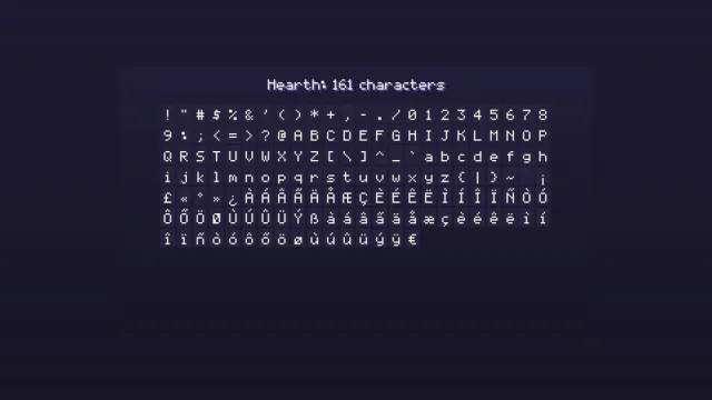 Hearth Pixel Font