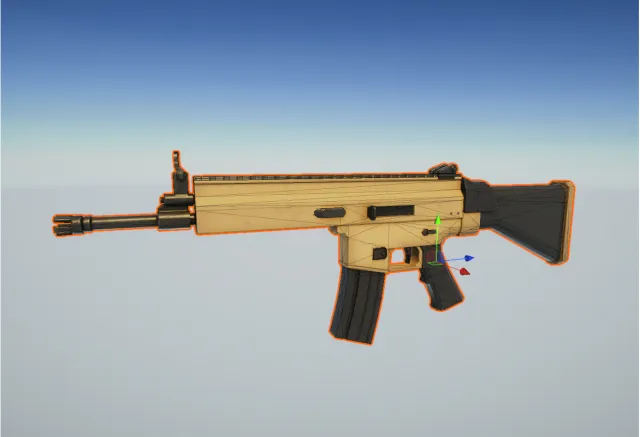 Assault Rifle stylized lowpoly gameready Low-poly 3D model