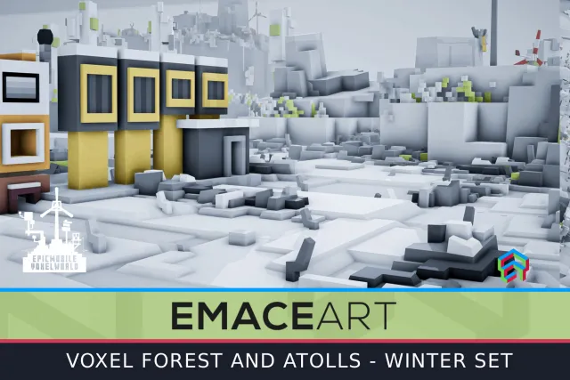 Low Poly Voxel Winter Forest - Islands & Caves Pack: EpicVoxel v1.3