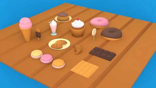 Low poly Dessert pack