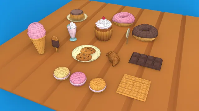 Low poly Dessert pack