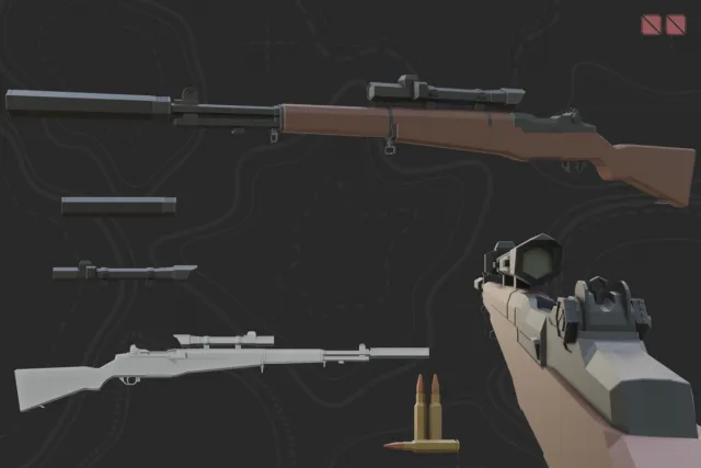 Low Poly Weapon Series V 4