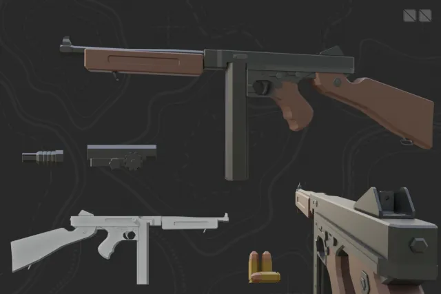 Low Poly Weapon Series V 4