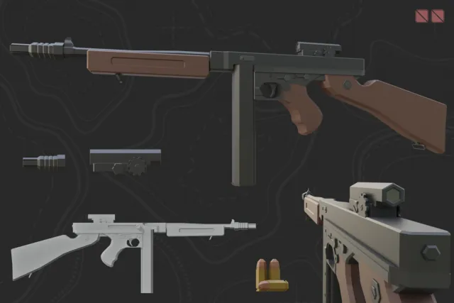 Low Poly Weapon Series V 4