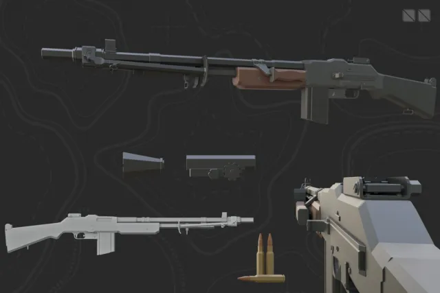 Low Poly Weapon Series V 4
