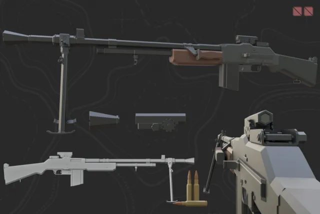 Low Poly Weapon Series V 4