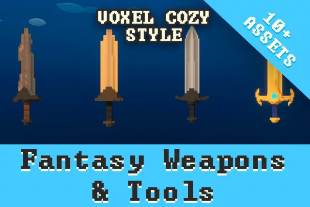 Fantasy Weapons & Tools Pack FREE— Voxel style medieval tiered collection