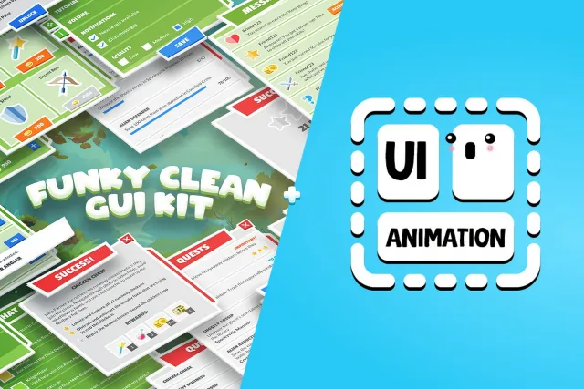 DEMO ONLY. Funky Cartoon GUI + UI Animation Bundle.