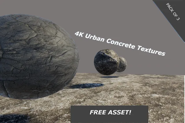 Free 4K Concrete Texture sample Pack (URP & Built-In)