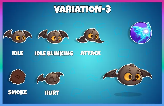 BATTY BUDDIES 2D Animated Character