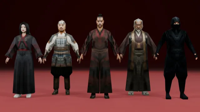 Low Poly Samurai Starter Pack