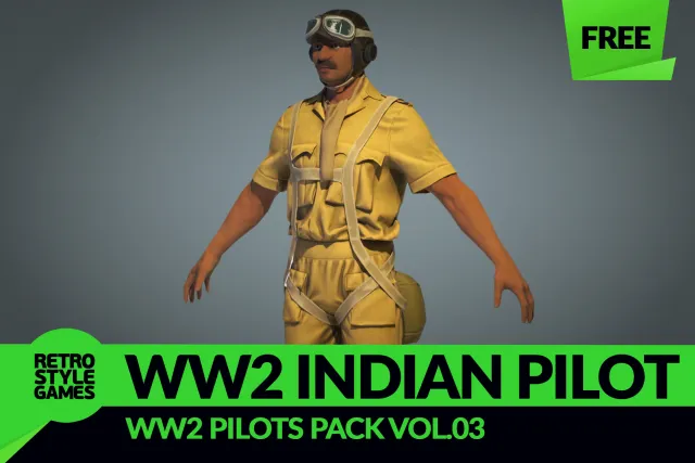 IAF Pilot - Rigged Low Poly WW2 Character 3D Model
