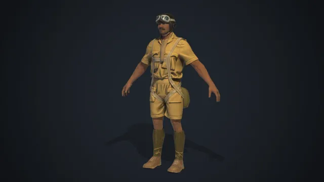 IAF Pilot - Rigged Low Poly WW2 Character 3D Model