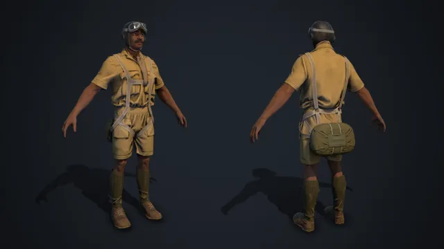 IAF Pilot - Rigged Low Poly WW2 Character 3D Model