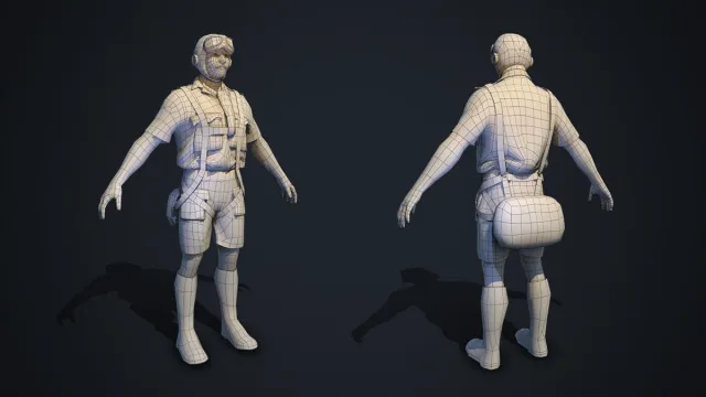 IAF Pilot - Rigged Low Poly WW2 Character 3D Model