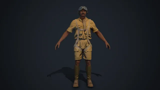 IAF Pilot - Rigged Low Poly WW2 Character 3D Model