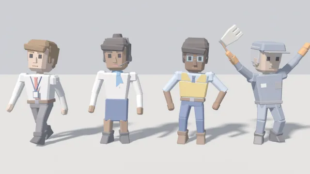 Free Office Characters Pack Lite - Low-Poly Rigged Office Cast