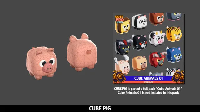 Free Cube Pig Cute Pro Series
