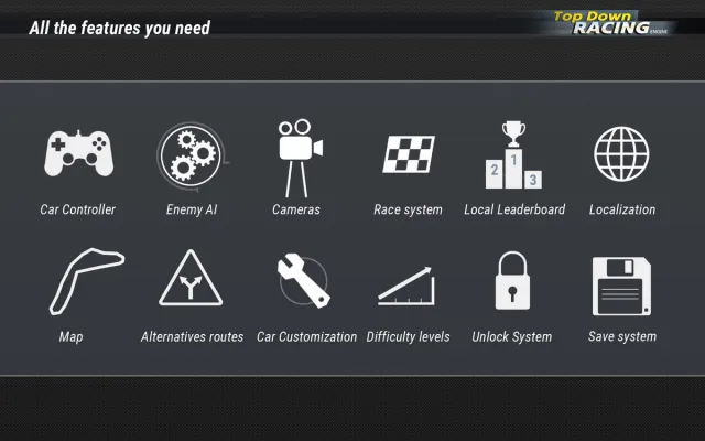 Top Down Car Racing Engine v1.0