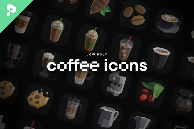 Low Poly Coffee Icons