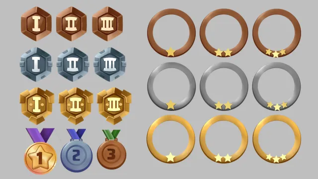 2D RANKS ICON SET - HANDPAINTED