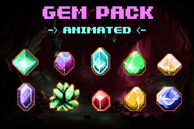 Pixel Art Gem Pack - Animated