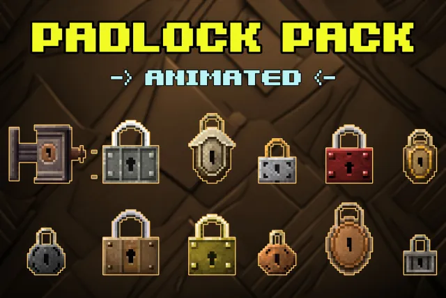 Pixel Art Padlock Pack - Animated