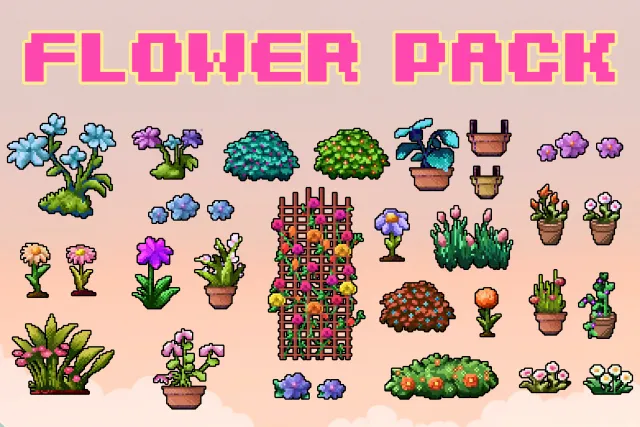 Pixel Art Flower Pack