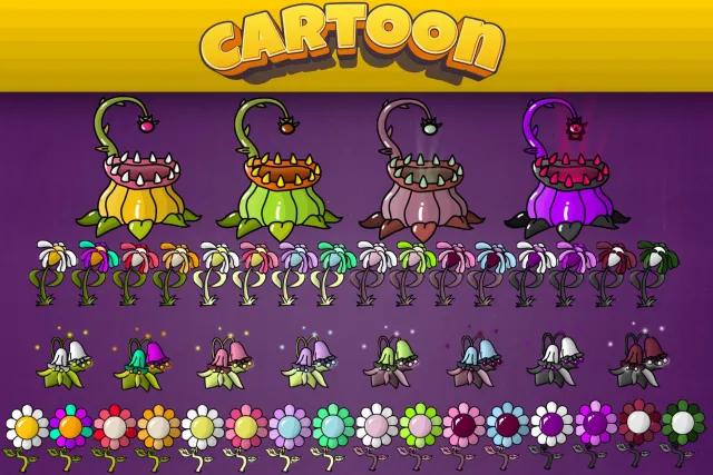 Old Style Cartoon Flowers
