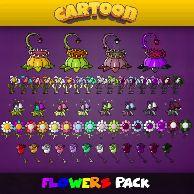 Old Style Cartoon Flowers